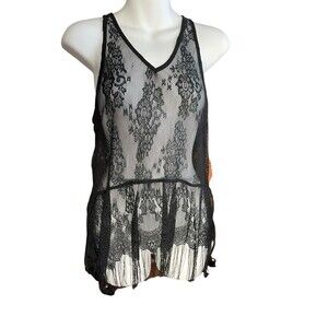 Molly Bracken Black Lace And Fringed SZ M